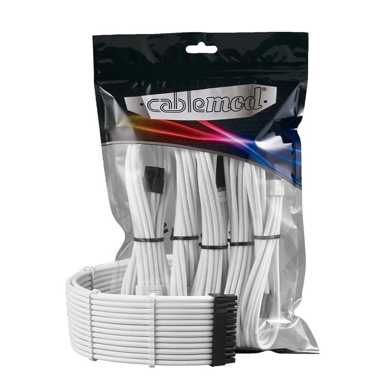 CableMod Pro ModMesh 12VHPWR to 3x PCI-e 45cm Extension Kit - White - كابل